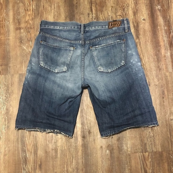 Citizens of Humanity Jean Shorts Women's Button Fly Cutoff Bermuda Raw Hem Denim - Picture 5 of 9